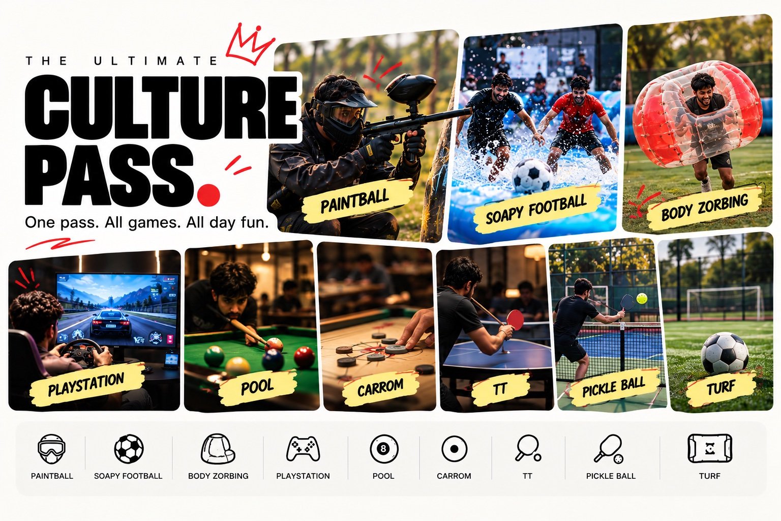 Friends playing at CULTURE on a full-day pass